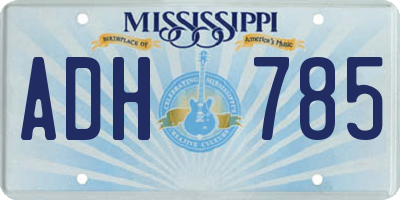 MS license plate ADH785