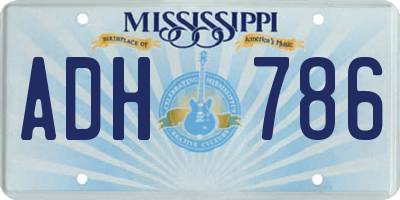 MS license plate ADH786