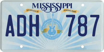 MS license plate ADH787