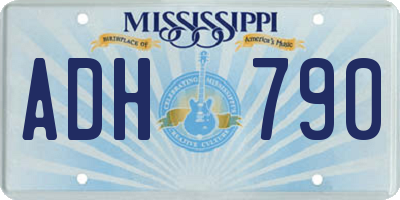 MS license plate ADH790