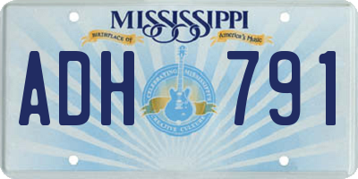 MS license plate ADH791