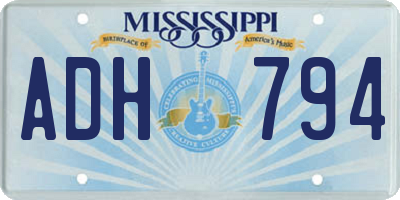 MS license plate ADH794