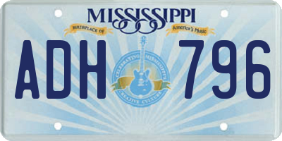 MS license plate ADH796