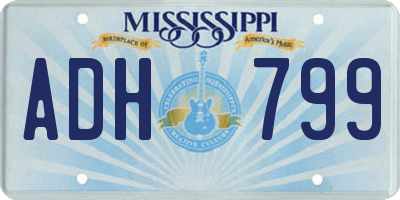 MS license plate ADH799