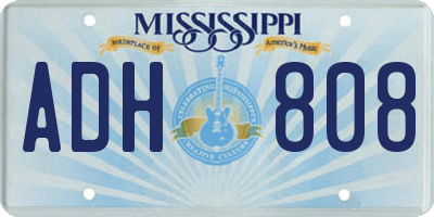 MS license plate ADH808