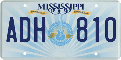 MS license plate ADH810