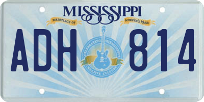 MS license plate ADH814