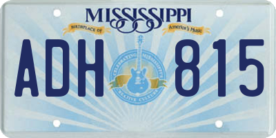 MS license plate ADH815