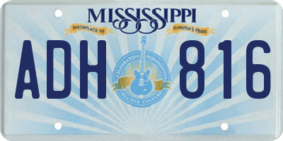 MS license plate ADH816