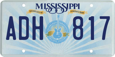 MS license plate ADH817