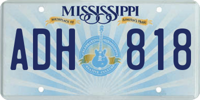 MS license plate ADH818