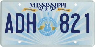 MS license plate ADH821