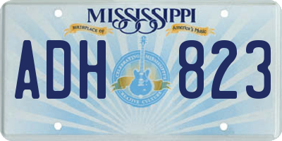 MS license plate ADH823