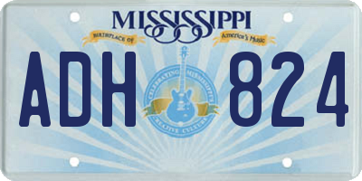 MS license plate ADH824