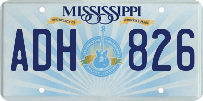 MS license plate ADH826