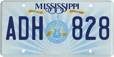 MS license plate ADH828