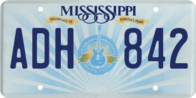 MS license plate ADH842