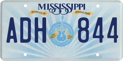 MS license plate ADH844