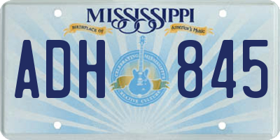 MS license plate ADH845