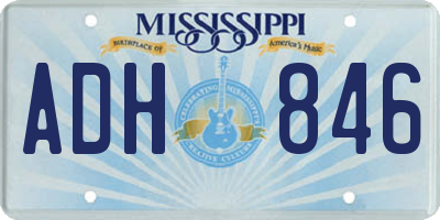 MS license plate ADH846
