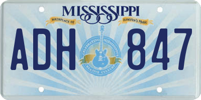 MS license plate ADH847