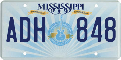 MS license plate ADH848