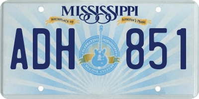 MS license plate ADH851