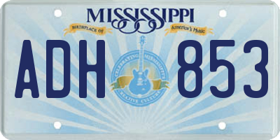MS license plate ADH853
