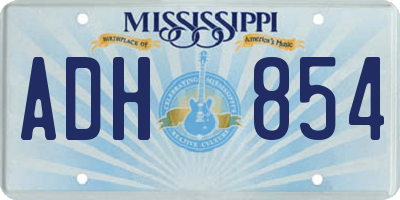 MS license plate ADH854