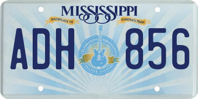 MS license plate ADH856
