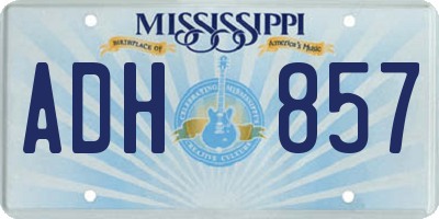 MS license plate ADH857