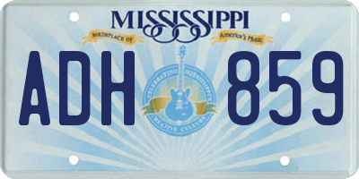 MS license plate ADH859