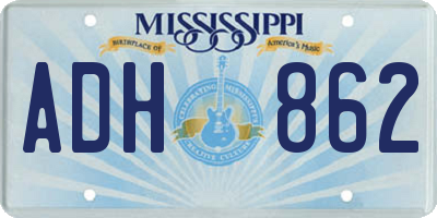 MS license plate ADH862