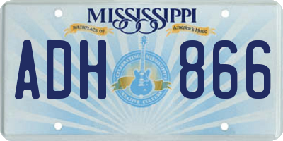 MS license plate ADH866