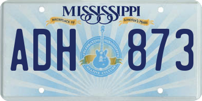 MS license plate ADH873