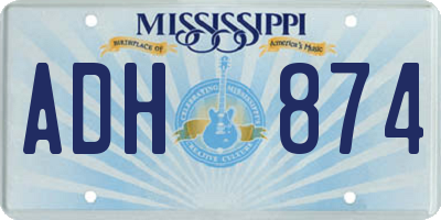 MS license plate ADH874