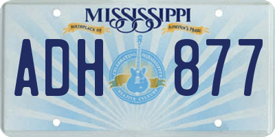 MS license plate ADH877