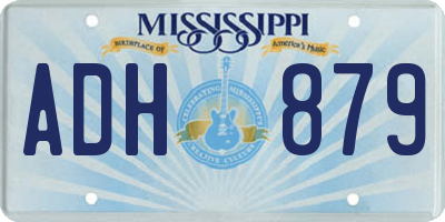 MS license plate ADH879