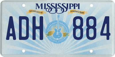 MS license plate ADH884