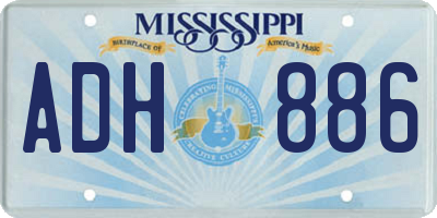 MS license plate ADH886