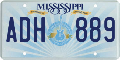 MS license plate ADH889
