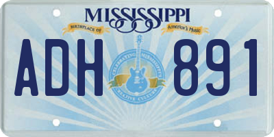 MS license plate ADH891