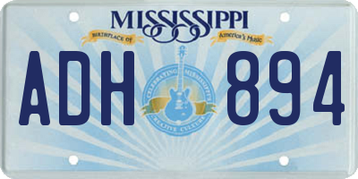 MS license plate ADH894