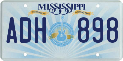 MS license plate ADH898