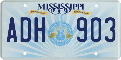 MS license plate ADH903