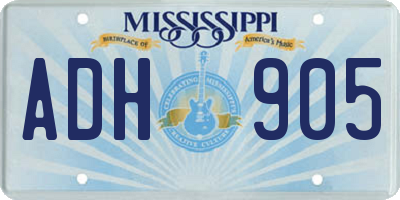 MS license plate ADH905