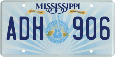 MS license plate ADH906