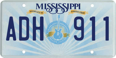 MS license plate ADH911