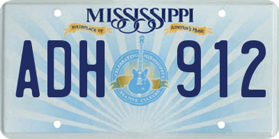 MS license plate ADH912