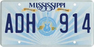 MS license plate ADH914